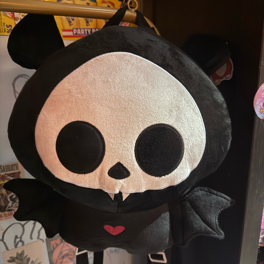 Skelanimals bat plush backpack